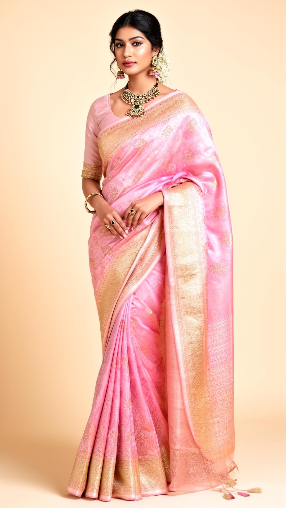 Vibrant Pink Pure Silk Saree