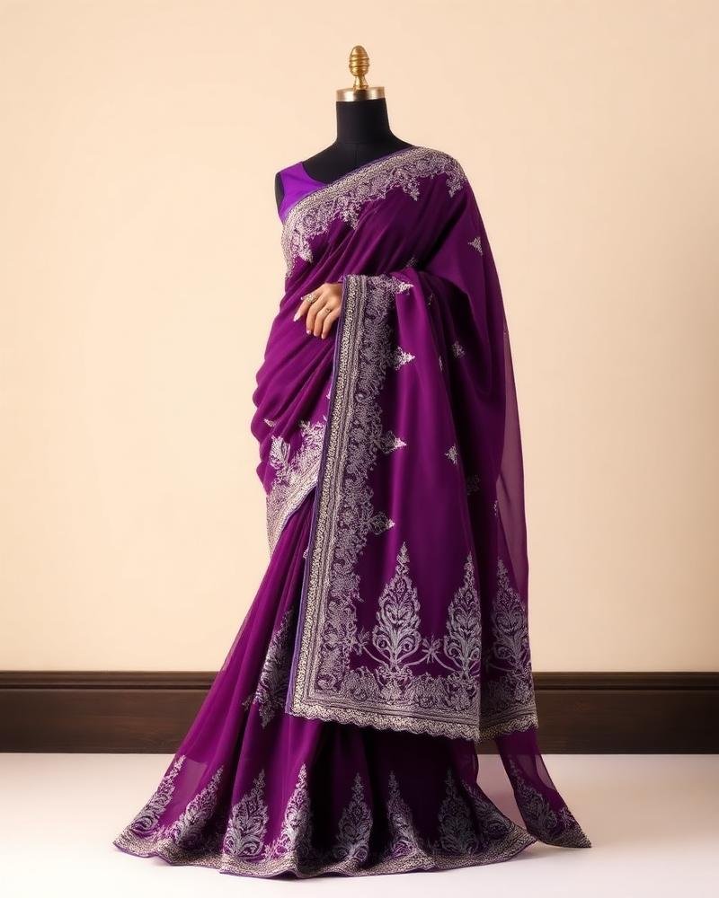 Royal Blue Pure Silk Saree