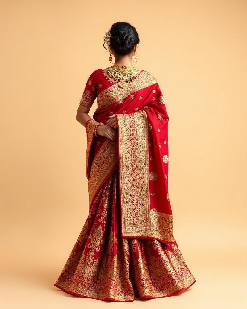 Vibrant Pink Pure Silk Saree - Image 3